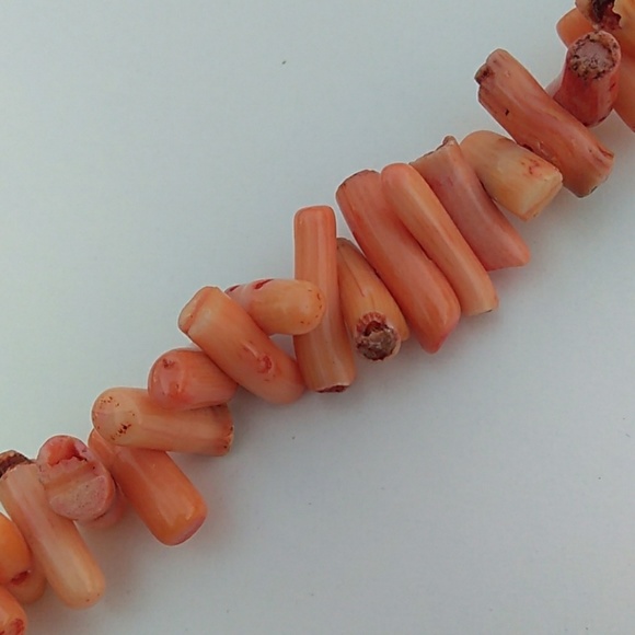 VINTAGE 372CTW! 925 Genuine Coral Branch Necklace - Picture 6 of 8